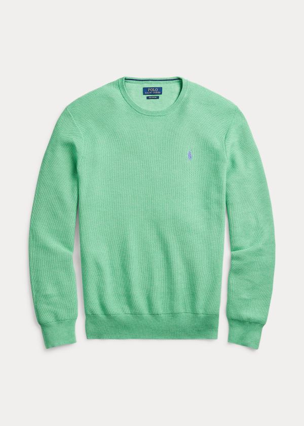 Sueter Polo Ralph Lauren Hombre Verdes - Cotton Crewneck - CDSEU7631